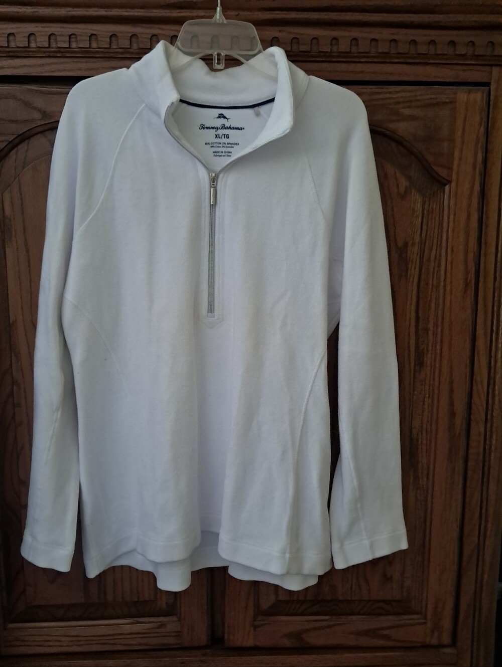 Tommy Bahama Women's White Half-Zip Pullover Sz XL